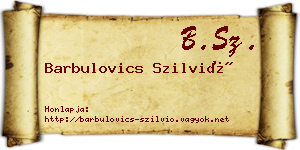 Barbulovics Szilvió névjegykártya